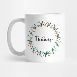 Fall wreath with plant branches Mug